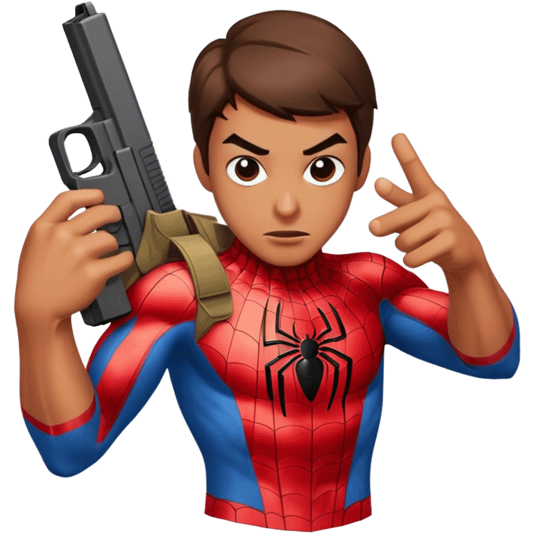 Spiderman with a glock emoji