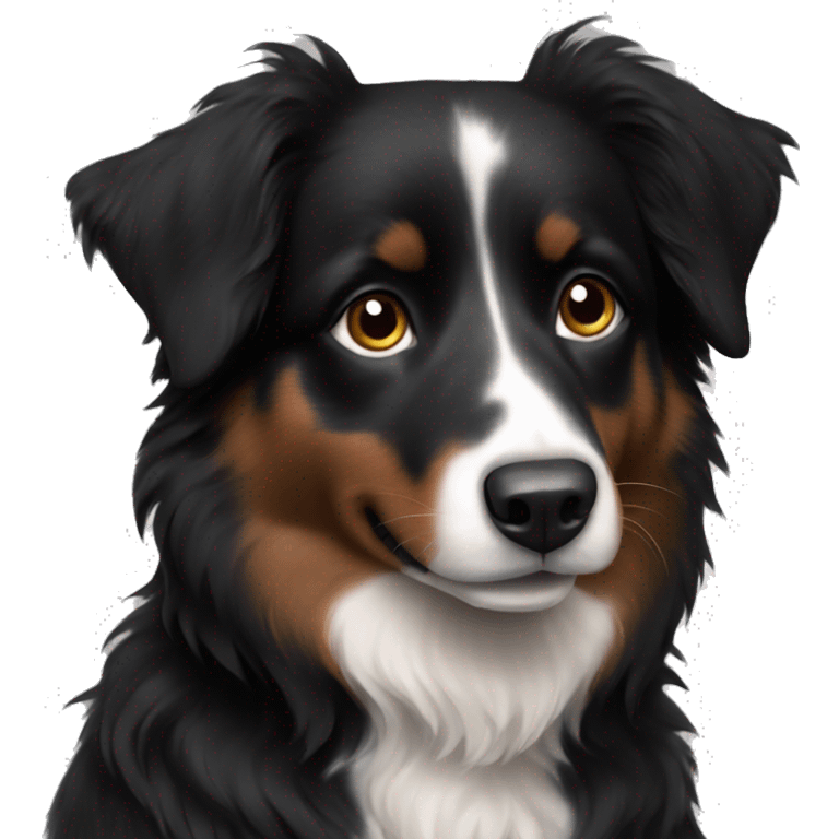 Small black australian shepherd dog emoji