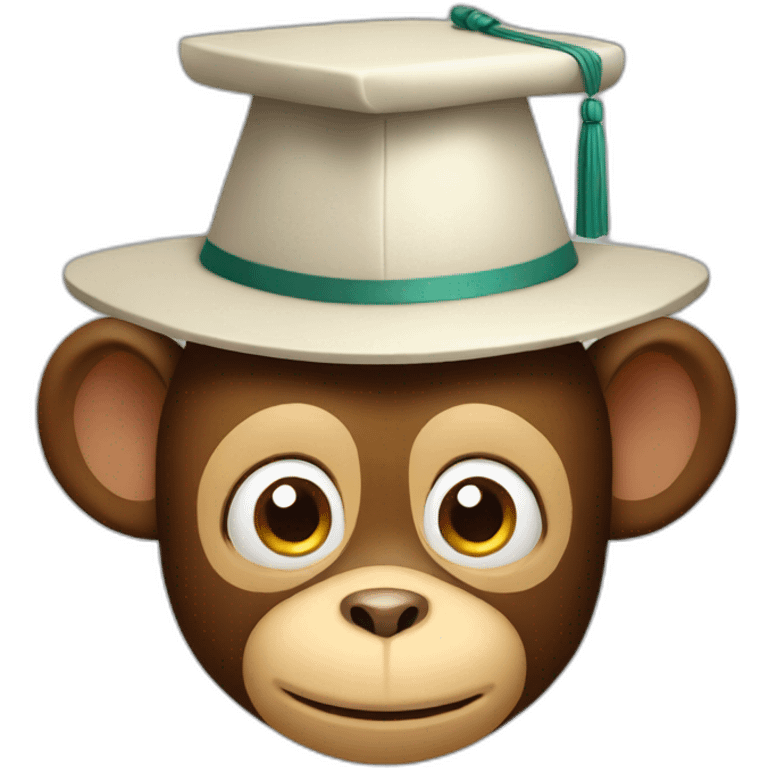 head of monkey with a graduated hat emoji