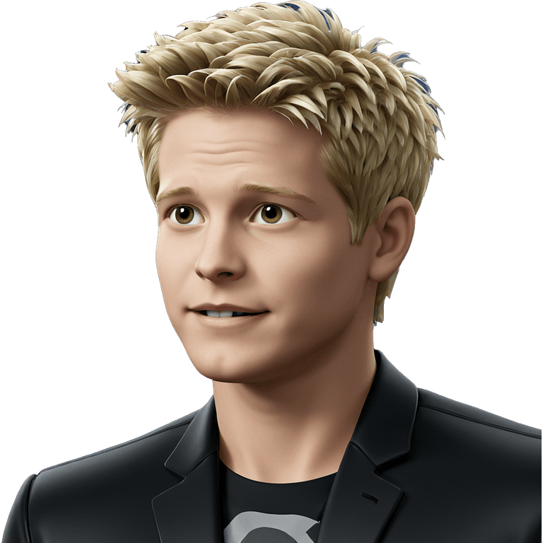 blonde boy in black jacket emoji