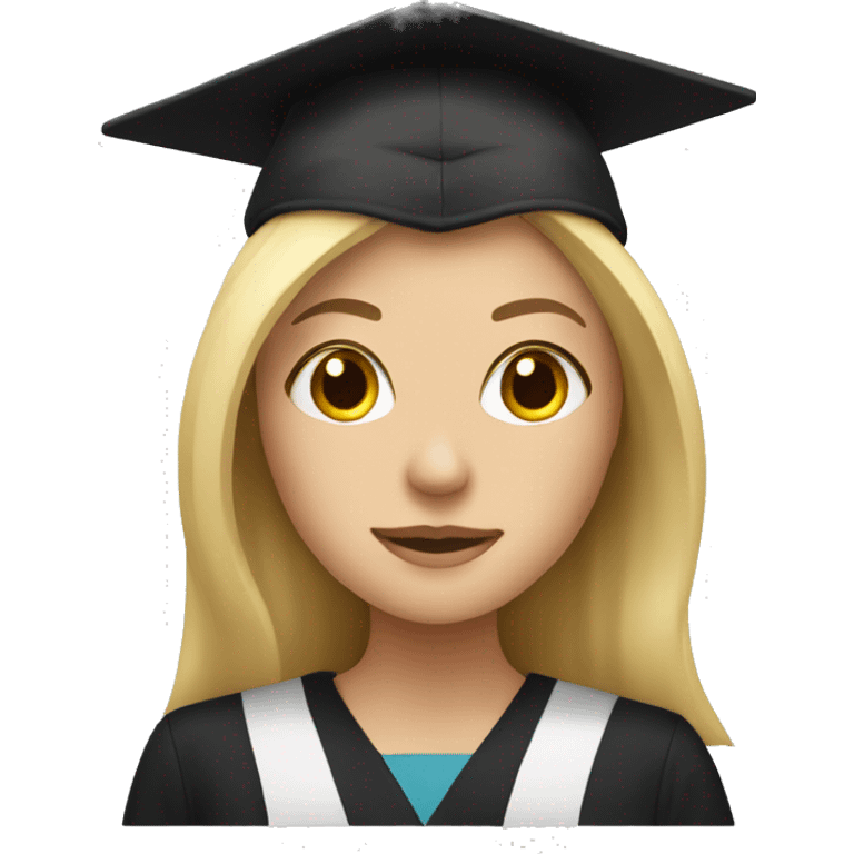 Blonde with a graduation cap emoji