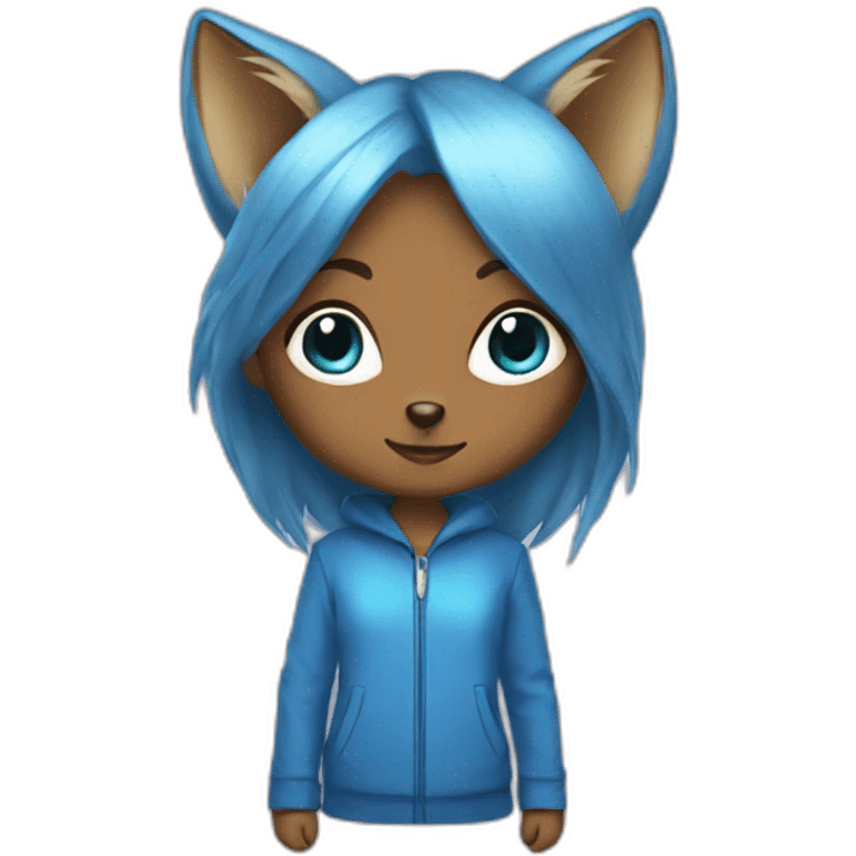 blue fox girl emoji