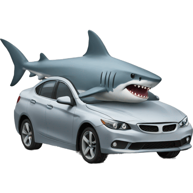 Shark driving a car  emoji