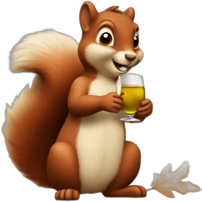 Drunk squirrel wine emoji