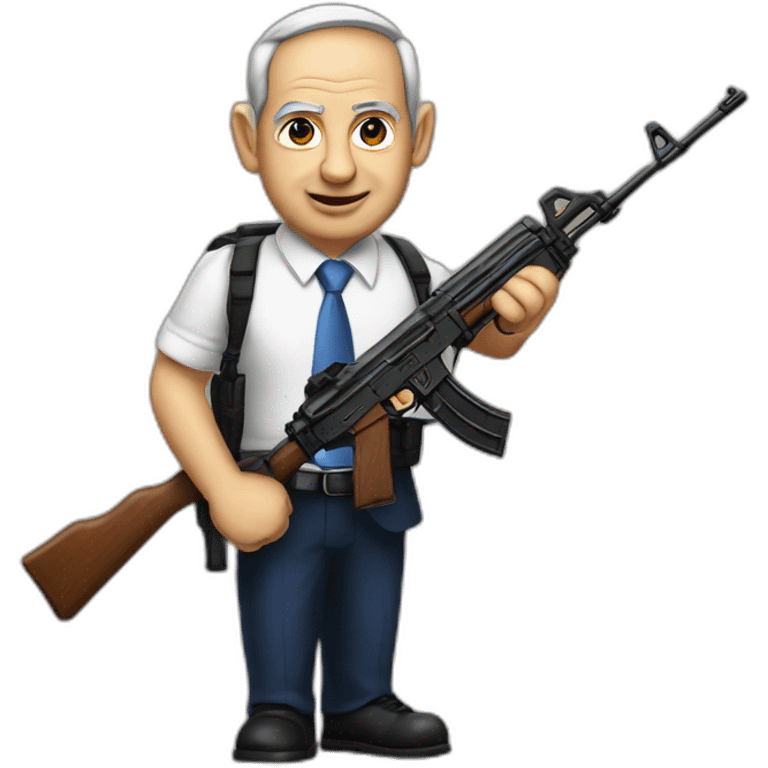 Netanyahu holding a AK47 emoji