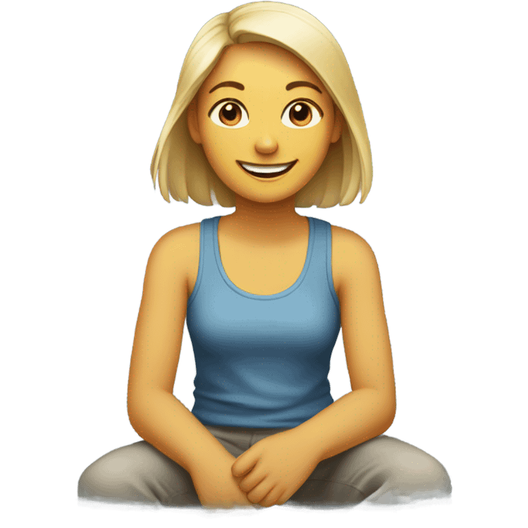 smiling girl sitting casually emoji