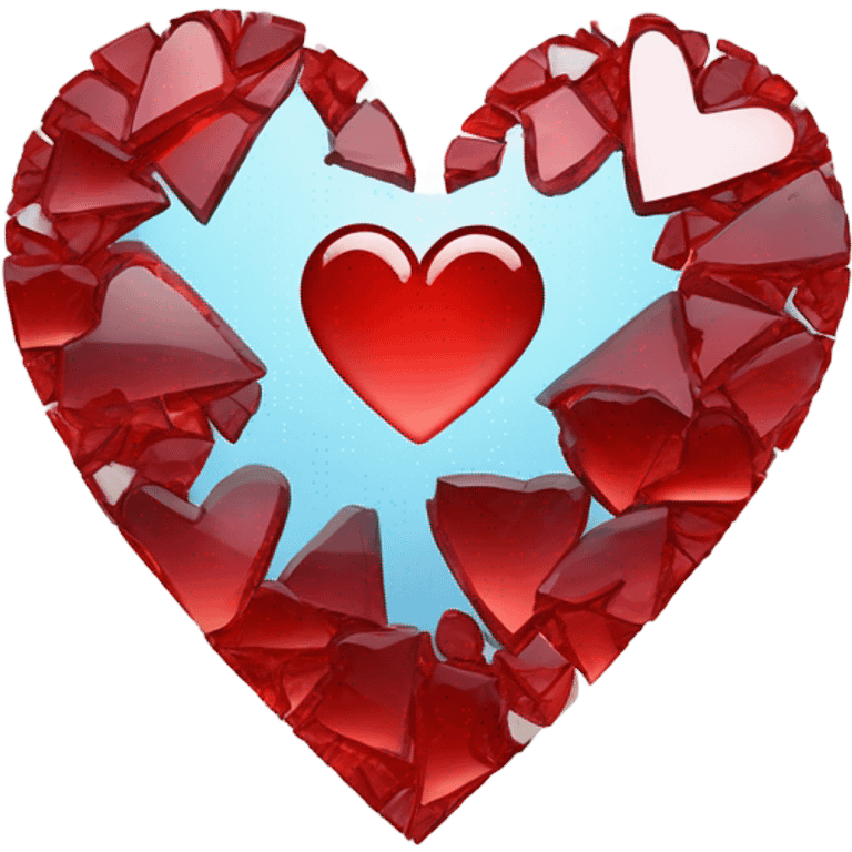 broken glass red heart  emoji