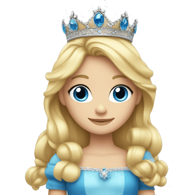 blonde princess with blue eyes with princess crown emoji