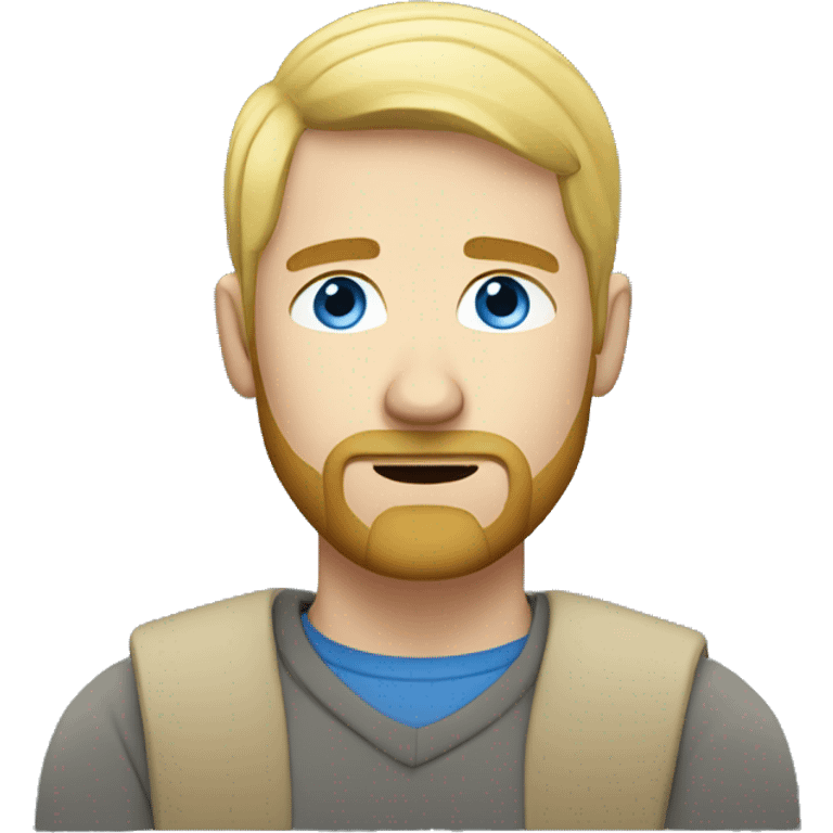 bored blond man with short hair a light blond beard and blue eyes  emoji