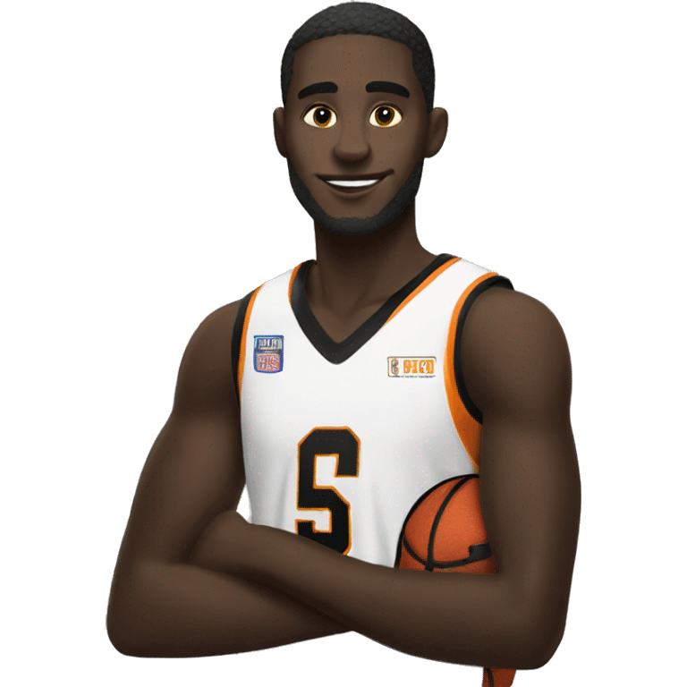 A black cat basketball player emoji