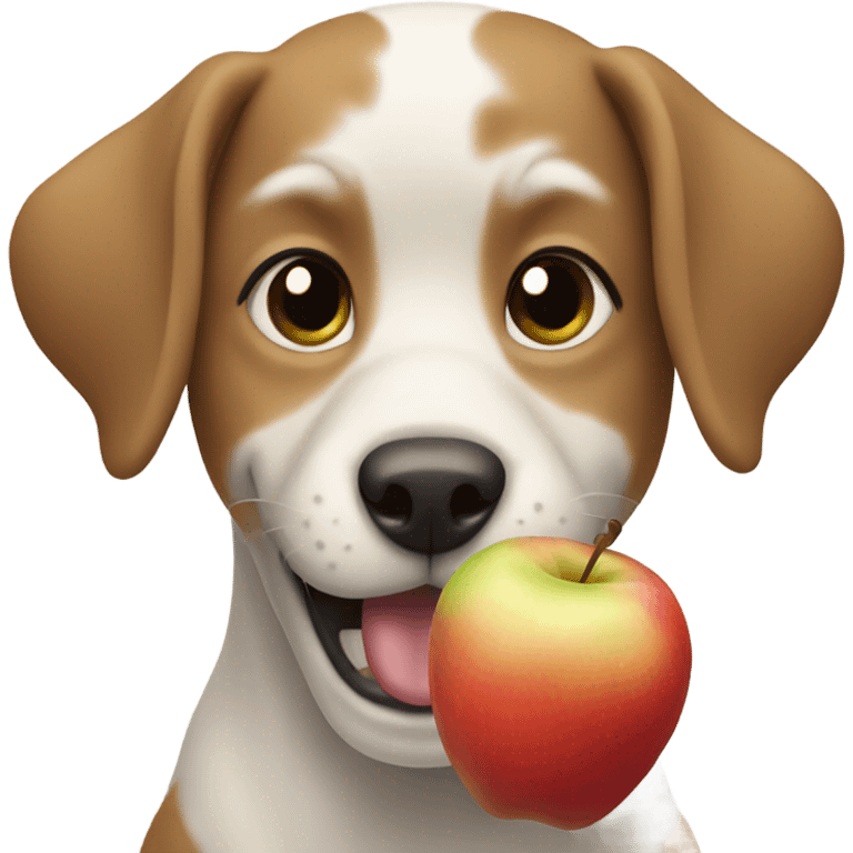 Dog eating apple emoji