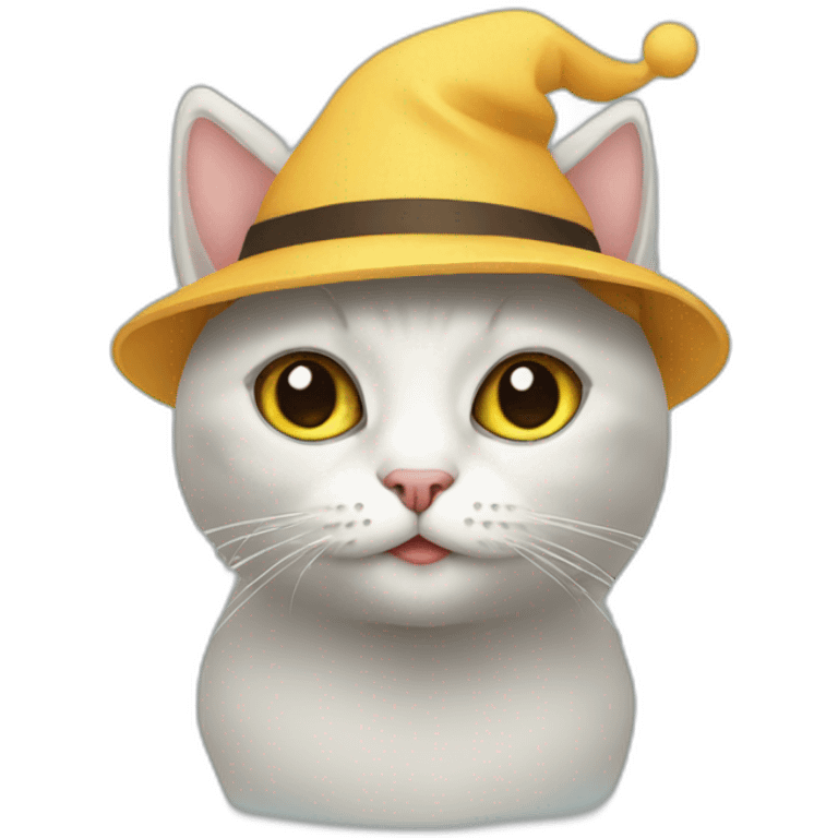 Cat hat party emoji