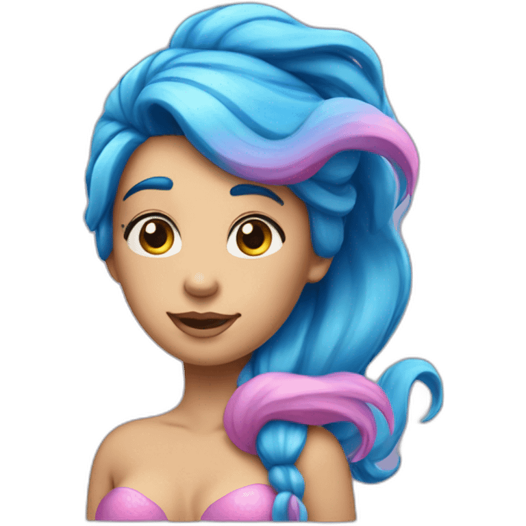 mermaid-with-a-half-blue-half-pink-tail-and-half-blue-half-pink-hair emoji