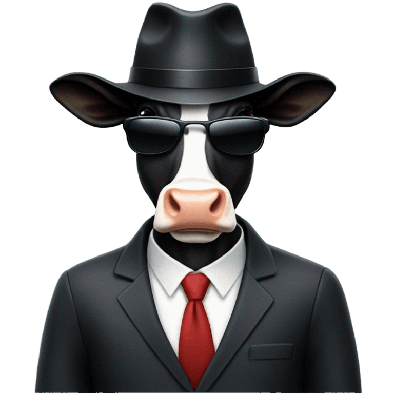 cow secret agent fedora emoji