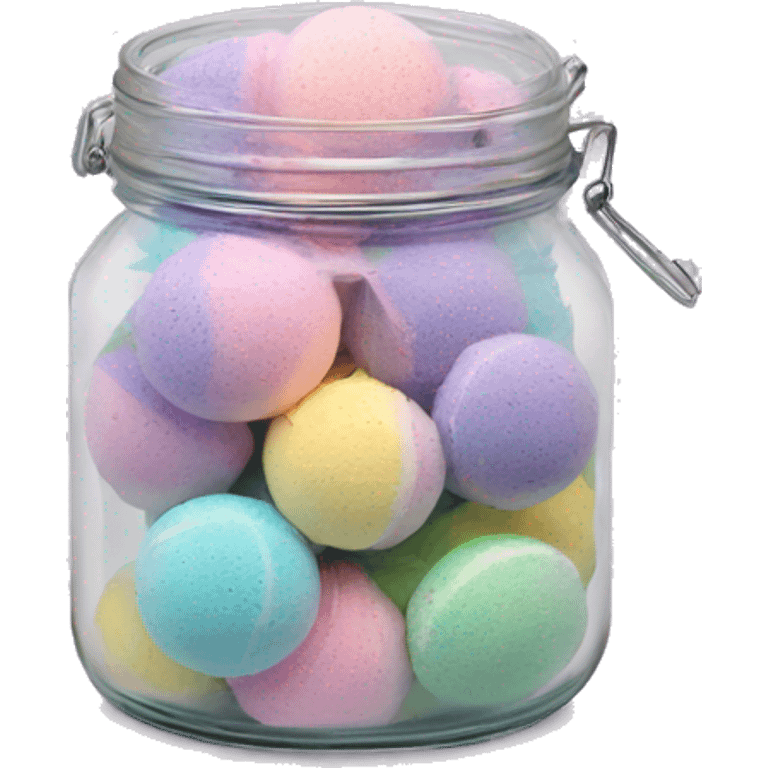 Jar of different lush bath bombs emoji