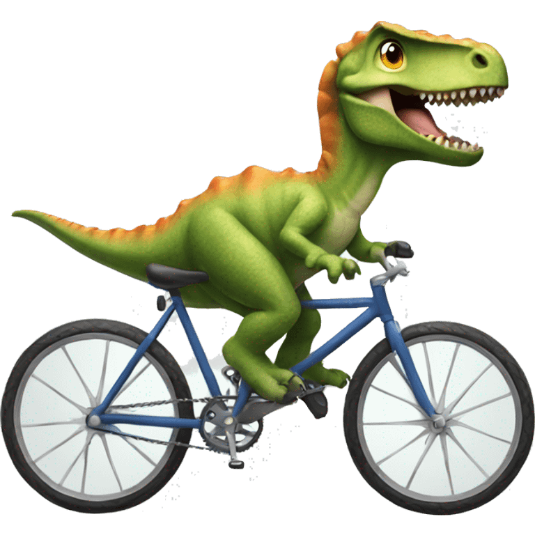 Dinosaur riding a bike emoji