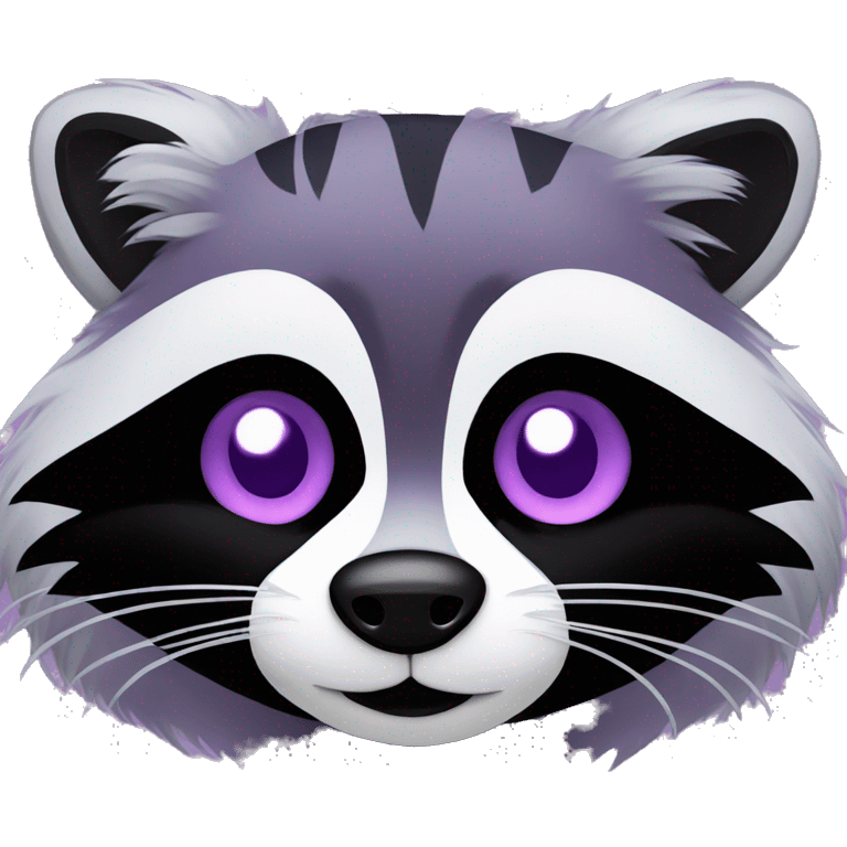 purple eyed light purple body Racoon and has black cheecks emoji