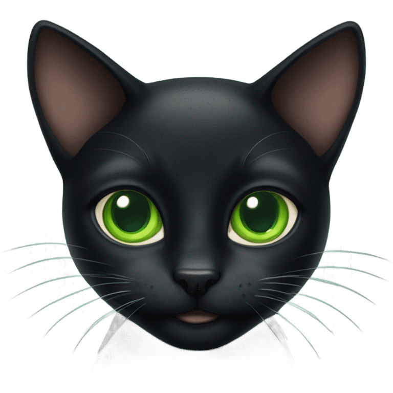 black cat with big green eyes emoji