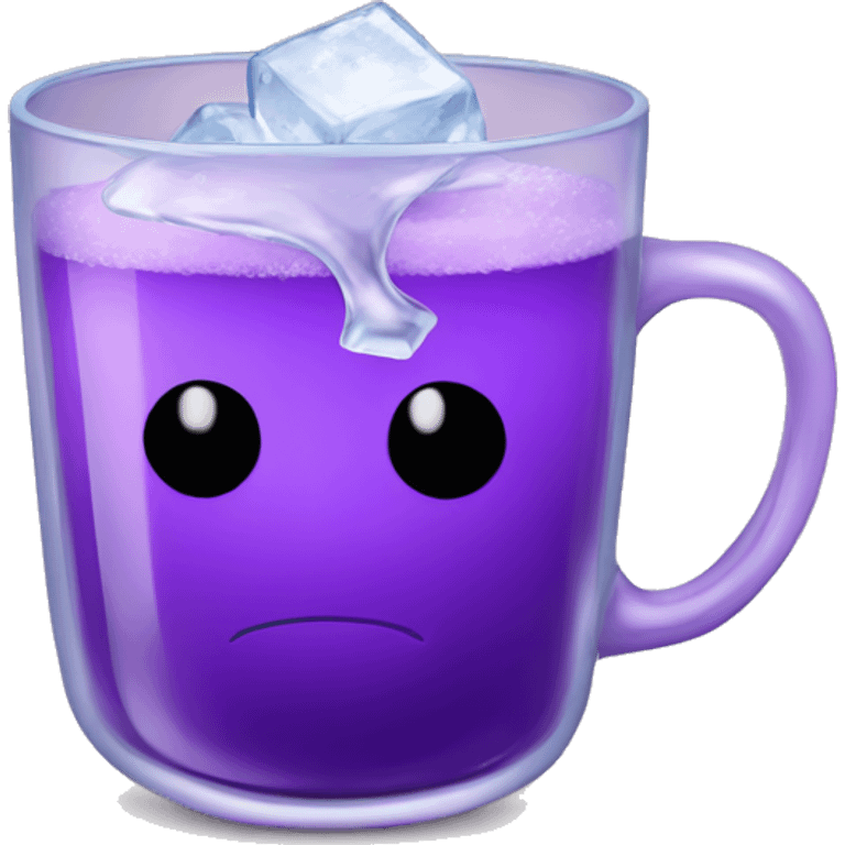 cup of purple liquid with ice emoji