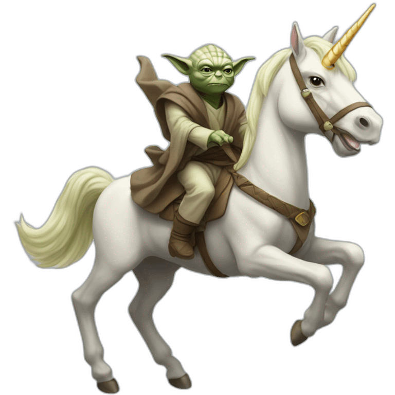 Yoda riding unicorn emoji