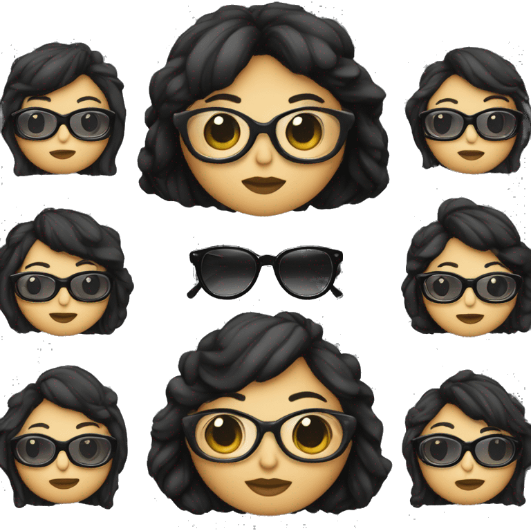 Mujer 52 años ,gordita,con gafas pelo largo negro i flequillo pelo negro, con dos cobayas gorditas al lado emoji