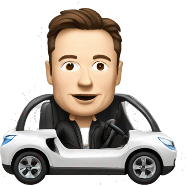 Elon musk driving a car emoji