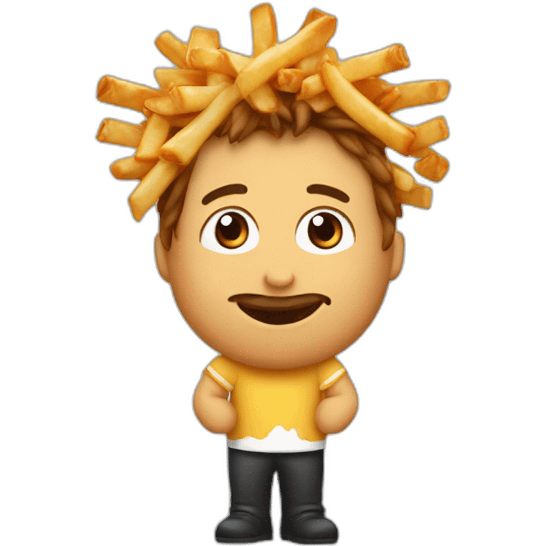 Poutine with messy hair and a little chicken  emoji