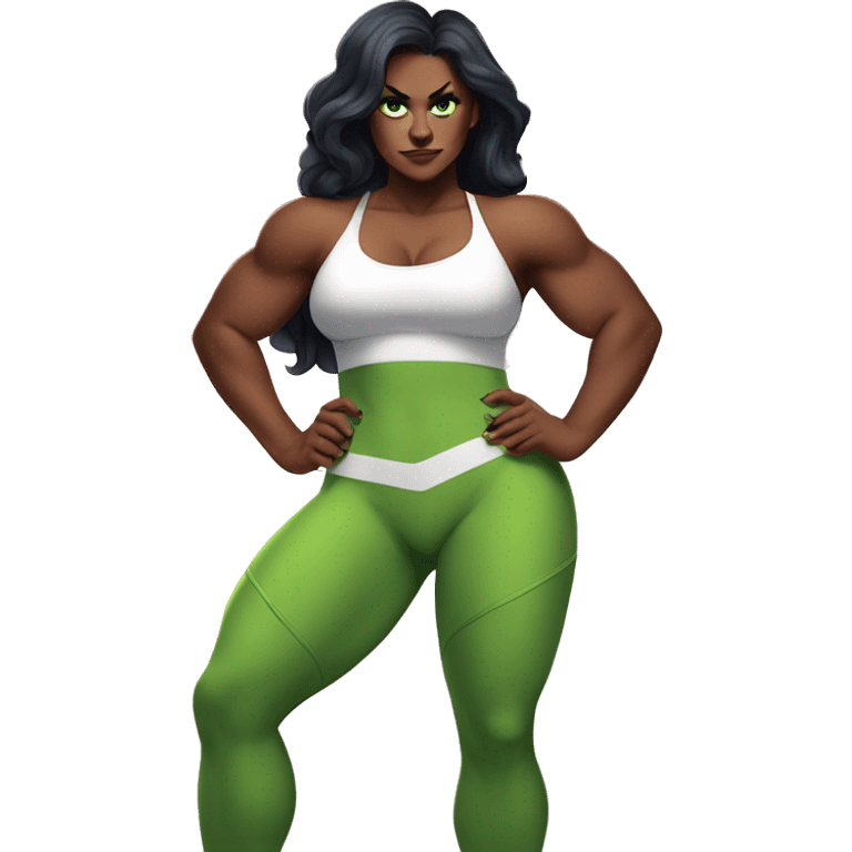 Curvy She Hulk in love wearing gym outfit  emoji