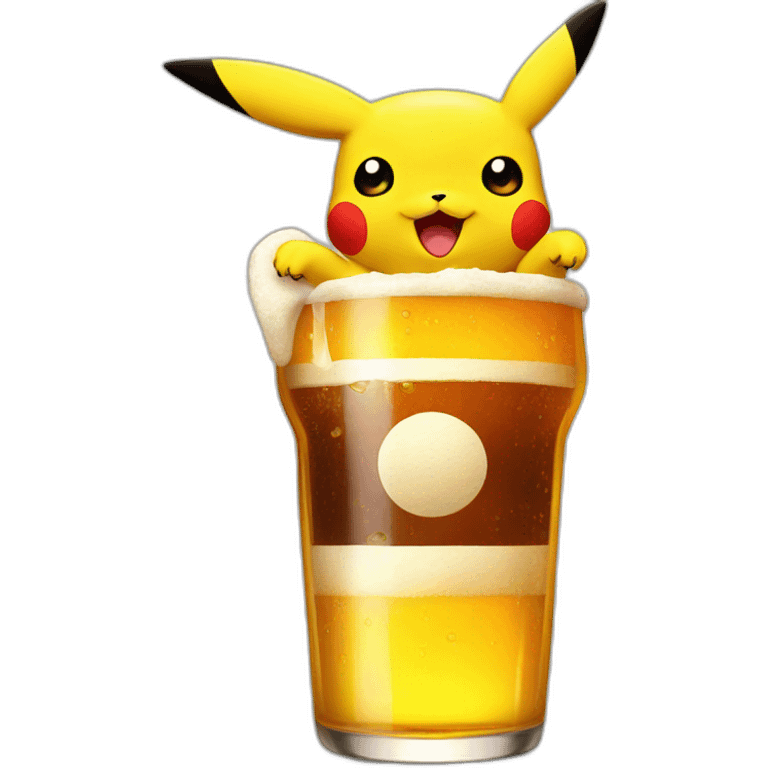 Pikachu-drink-beer emoji