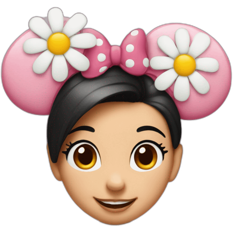 Minnie Mouse and flowers emoji