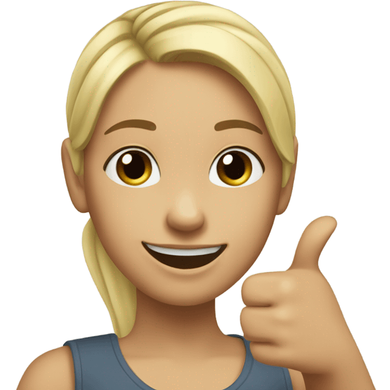 a girl with blonde ponytail thumbs up   emoji