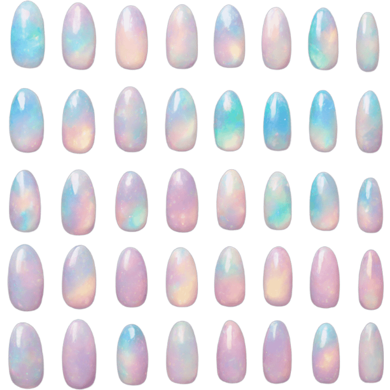 opal crystal painted nails emoji emoji