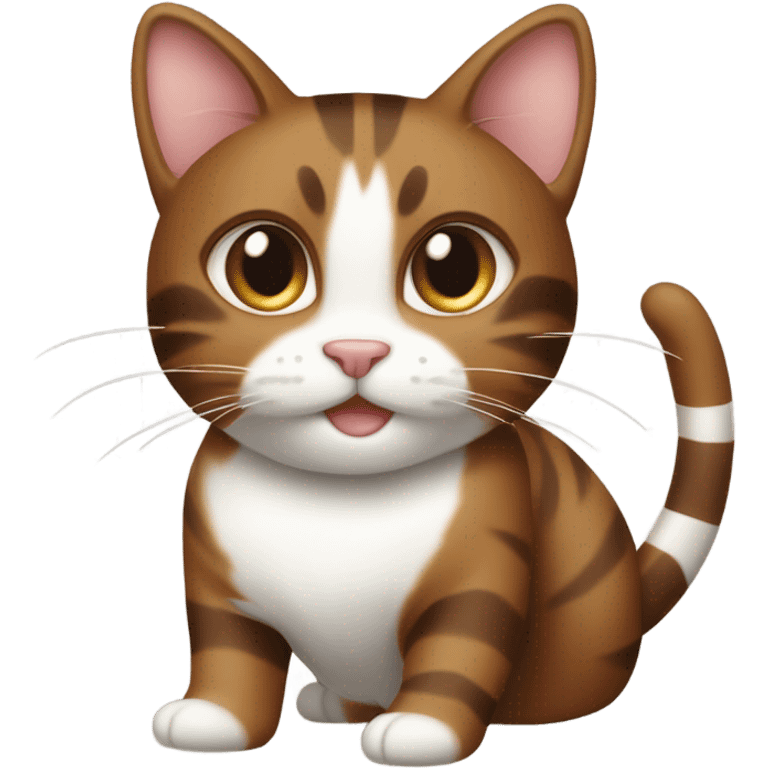 Brown cat with white stripes emoji