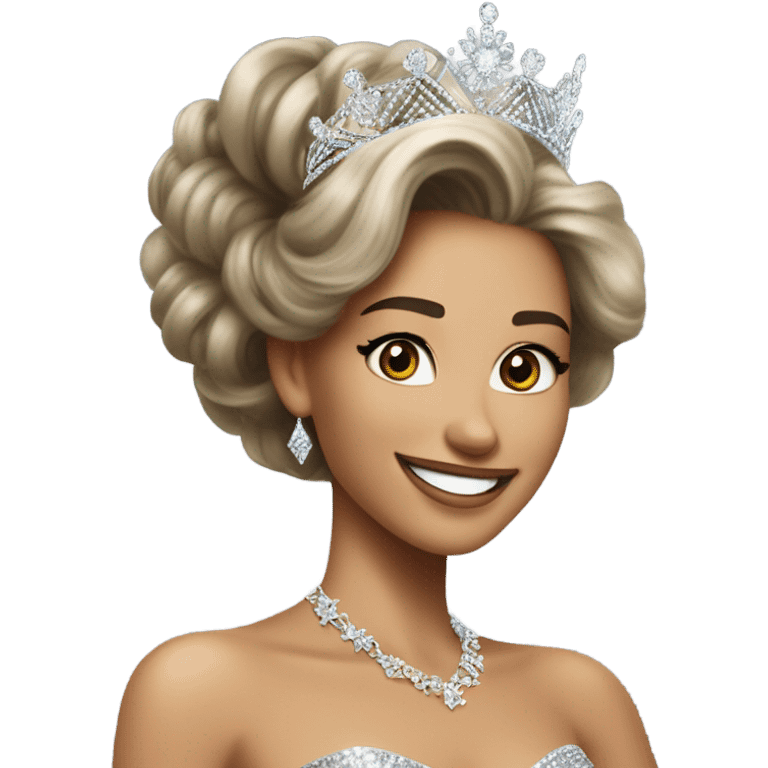 Antonia Porsild with her crown of miss universe  emoji