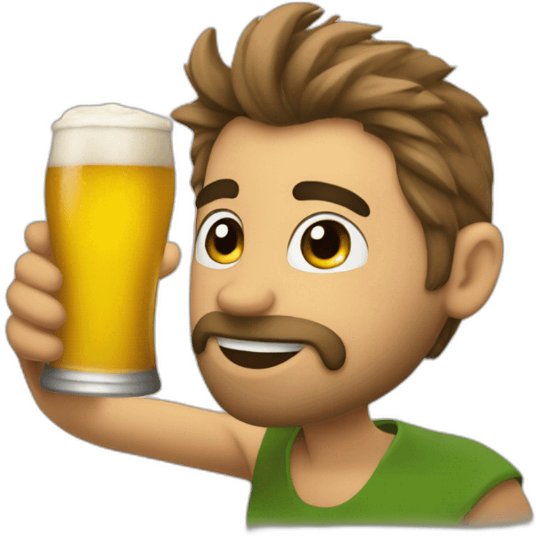 Jef besos drink a beer emoji