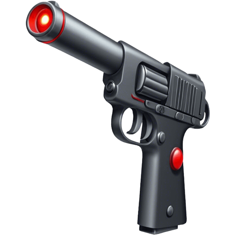 Staccato gun with a red light emoji