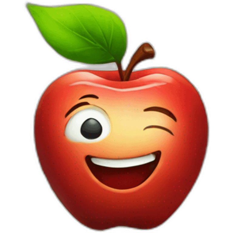 smiling red apple with lot of money emoji