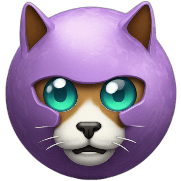 3d sphere with a cartoon sophisticated lever Skeleton Horse skin texture with cat eyes emoji