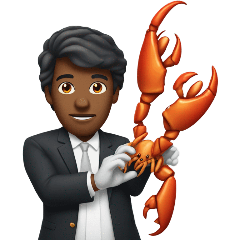 Black trump with crab hands emoji