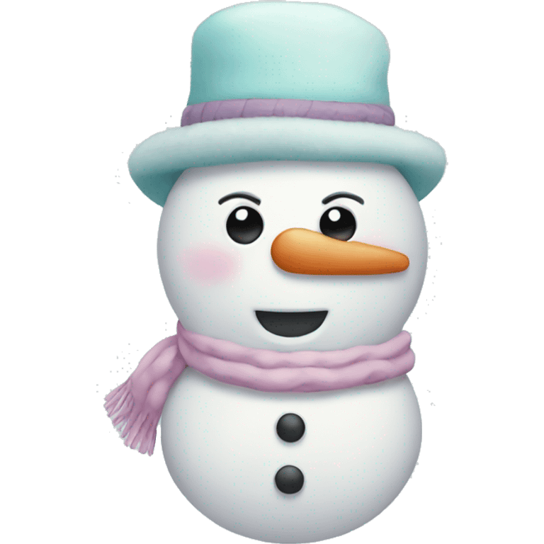 Pastel snowman emoji