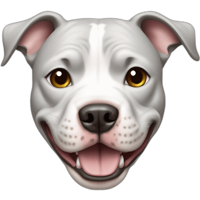 pitbull dog grey smile emoji