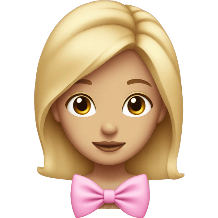 Blonde girl wearing a pink bow emoji