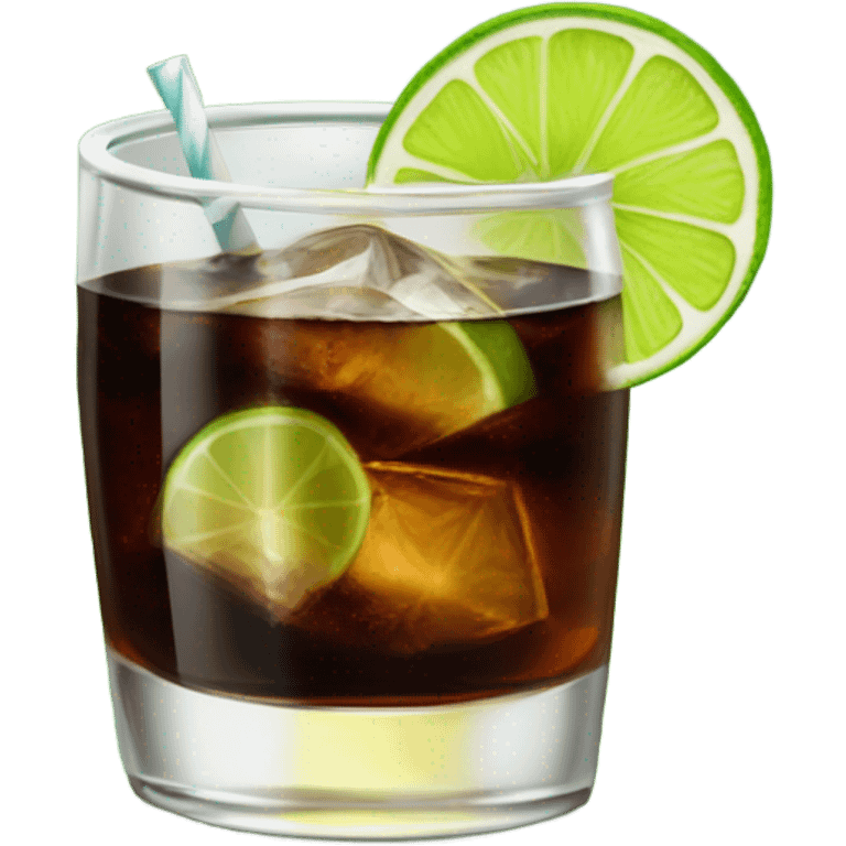 Rum and coke with 1 lime emoji