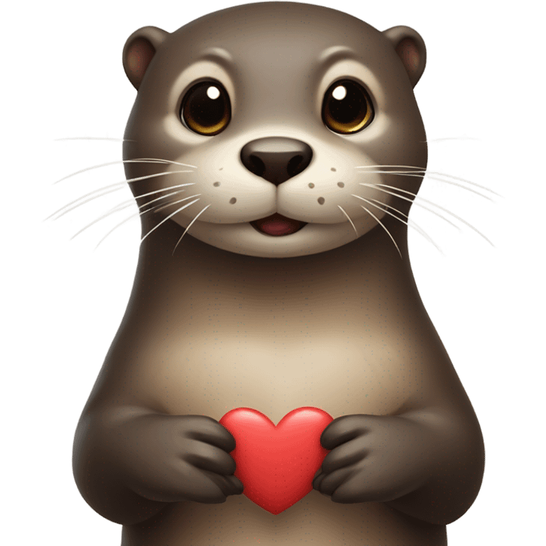 Otter with love heart eyes emoji