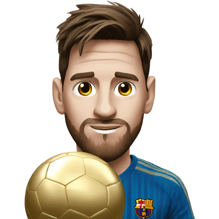 messi with the golden ball emoji