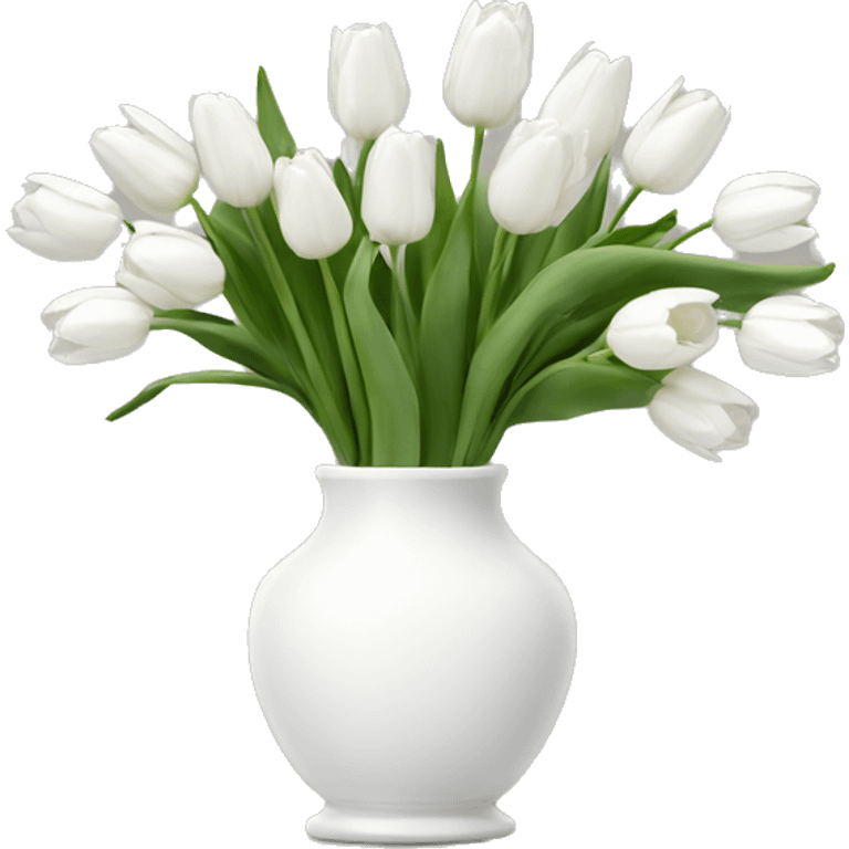 White tulips vase emoji