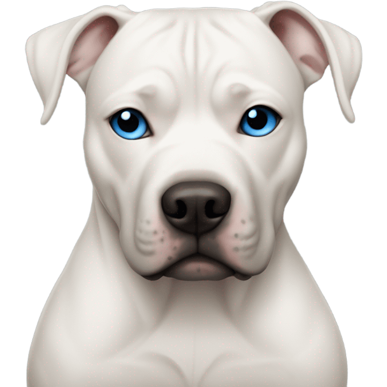 white bald man with blue eyes hugging dark grey no white pit bull emoji