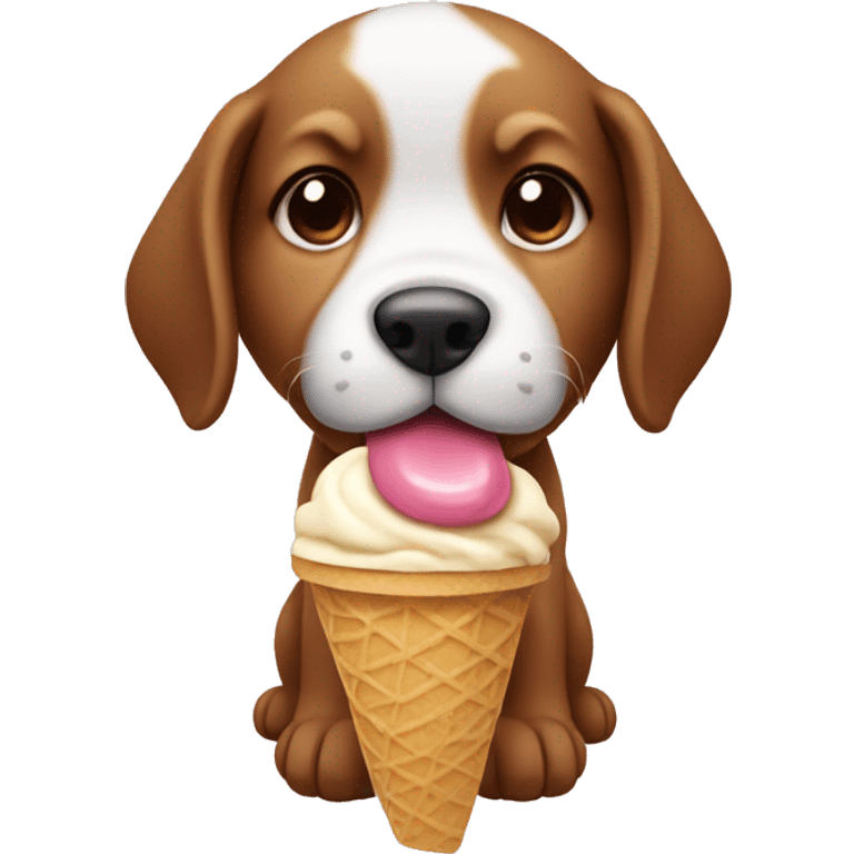 puppy eating icecream  emoji