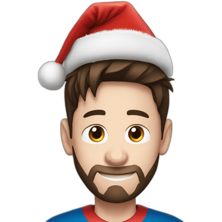 Messi wearing a christmas hat emoji