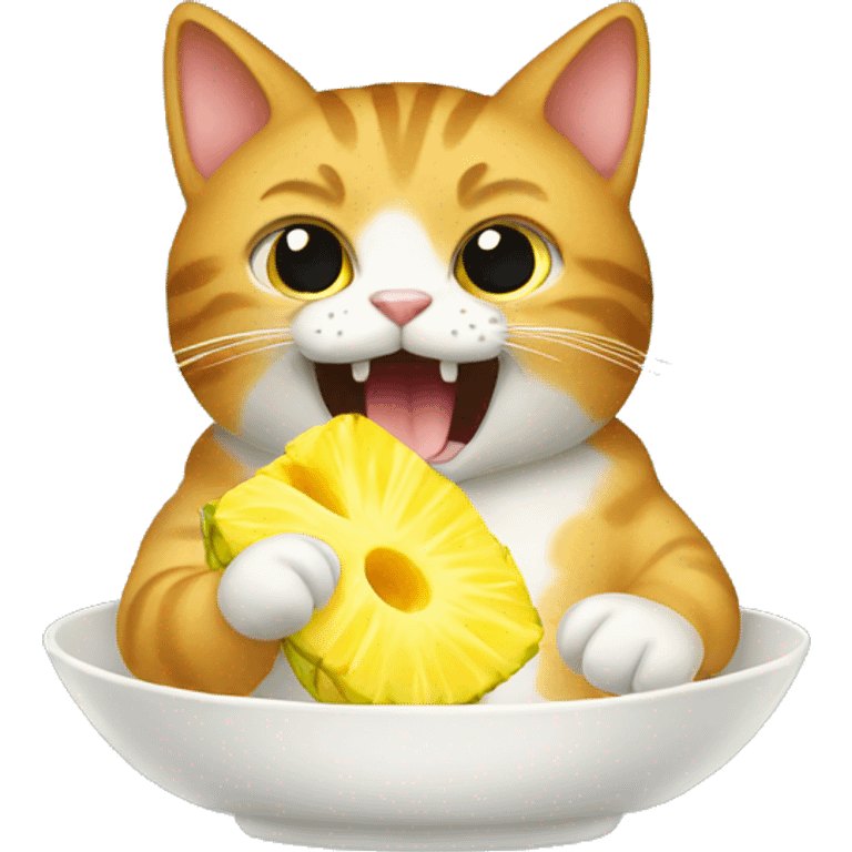 Cat eating pineapple  emoji